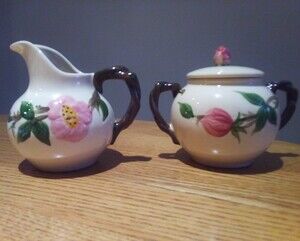 Franciscan Desert Rose Creamer and Sugar Bowl with Lid California